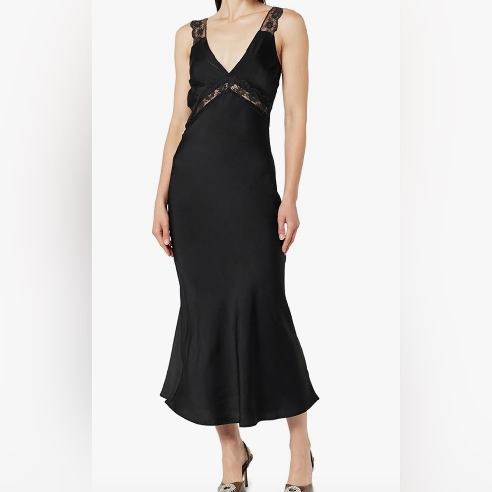 The Drop Women's Valentina Lace-Trimmed Slip Dress